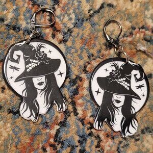 Halloween witch whimsigoth artisan earrings